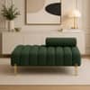 Doe Buck Luxury Boucle Accent Lounge Chair in Green Colour with Gold Metal Legs