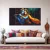 The Castle Decor Premium Radha Krishna Wall Art Wooden Frame 27x48 Inch (Style 2)