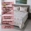 Suri White Floral 400 TC Cotton Flat Queen Size Bedsheet with 2 Pillow Covers – Threads