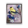 Blue Yellow Small Bird Floral Canvas Wall Prints Canvas Wall Prints Set of 1 Multicolor Matte