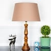 Hatton hand crafted Solid wood honey finish table lamp With Beige Cotton Shade