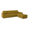 Apollo Compact Sofa (Colour : Olive Green, Cushion : Soft, Back Type : Regular, Seating Capacity : Left Aligned 3 Seater + Left Aligned Chaise + Ottoman)