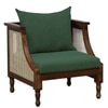 Linton 3+1+1 Seater Wooden Sofa in Green Fabric