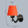 Devansh Metal Electric Wall Light in Antique Gold Colour with Orange Shade Count of 1 Light