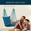 Swingzy Soft Leather Velvet Hanging Swing Chair for Adults Cotton Blue