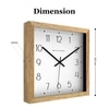 Spaces Unhooked Square Wooden Wall Clock, Natural Wood Frame, White Dial with Classic Numerals and Dot Track