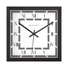 Bold Square Wooden Wall Clock with Roman Numerals and Geometric Frame