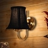 Devansh Steel Wall Mounted Lamp With Black Cotton Shade