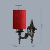Devansh Metal Electric Wall Light in Antique Gold Colour with Maroon Shade Count of 1 Light