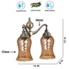 Devansh Metal Electric Wall Light in Antique gold Colour with Lavender Shade Count of 2 Lights