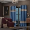 Stoa Paris Satin Curtain for Door, 70% Blackout Curtains, Sun Protection, Set of 2, Versailles - Celestial Blue