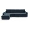 Apollo Sofa (Colour : Sea Port Blue Velvet, Cushion : Hard, Back Type : Regular, Seating Capacity : Left Aligned 3 Seater + Left Aligned Chaise)
