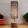 Alyssa Blue jute & solid wood table lamp