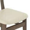 Lunar Solid Wood Dining Chair Set of 2 In Danish Walnut Finish With Ancient Ivory Cream Leatherette Colour