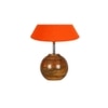 Orange cotton with Natural Wood Table Lamp