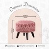 Mandala Fabric Wooden Ottoman in Red Color