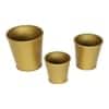Glass Shape Planter Set Of 3 In Gold Colour