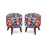 Isaac Solid Wood  Ottomon in  Multicolor Colour