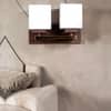 Eliante Key Wood And Iron Wall Light With Glass In Gold And Brown Colour