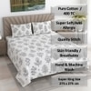 Sia White Floral 400 TC Cotton Flat Super King Size Bedsheet with 2 Pillow Covers – Threads