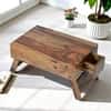 Ohio Sheesham Wood Contemporary Foldable Laptop Table in Teak Finish