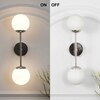 Balts Twin Wall Light In Chrome Finish With Opal Glass Globe Shades