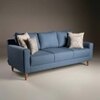 Stevens 3 Seater Fabric Sofa in Turkish Blue Colour