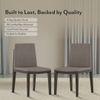 Galatea Dining Chair Set Of 2 Teak In American Walnut Finish With Grey Colour Fabric