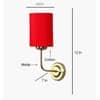 Devansh Metal Electric Wall Light in Gold Colour with Red Shade Count of 1 Light