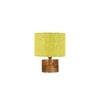 Desdra Yellow Jute Table Lamp with Natural Wood Base