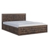 Keaton Solid Wood King  Size Upholstered Bed With Hydraulic Storage (Provincial Teak Finish)