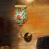 Devansh Metal Electric Wall Light in Gold Colour with Multicolor Shade Count of 1 Light