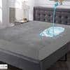 Cotton Waterproof Mattress Protector for Queen Size Mattress In Grey color 75x60
