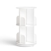 360° Rotating Bookshelf – 2 Tier Wooden Book Storage Rack, White Finish