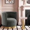 Bateau Solid Wood Lounge Chair in Dark Grey Colour