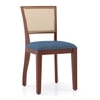 Dane Solid Wood Dining Table 6 Seater with 6 Reed Cane Dining Chairs (Finish: Honey, Colour: Baltic Blue)