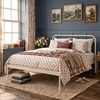 Hampton Metal Non Storage King Bed in Glossy Ivory Finish