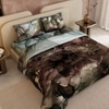 Stoa Paris 300TC UltraSatin King Size Comforter,  Lightweight, Moss, Brown Gold