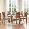 Bourdaine Glass 6 Seater Dining Table In Teak Finish