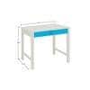 Mystica Kids Solid Wood Study Desk with Drawer in Ivory Azure Blue Colour