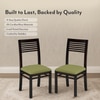 Zella Solid Wood Dining Chair Set Of 2 In Mahogany Finish With Avocado Green Fabric