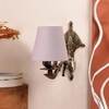 Devansh Metal Electric Wall Light in Antique Gold Colour with Grey Shade Count of 1 Light