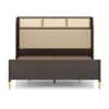Fiji Wingback Cane and Solid Wood King Size Non-Storage Bed in Almond beige