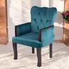 Arista Sheesham Wood Accent  Chair in Turquoise colour
