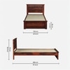 Zvya Solid Wood Single  Size Upholstered Bed Without Storage (Honey Finish)