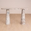 Hump Marble Console Table in White Colour