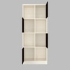 8 Shelves Semi Open Multipurpose Matrix Kitchen Cabinet In Chiyoda Wange & Highland Pine Finish