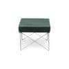 Asansol Sheesham Wood Accent Square Set of 2 Stools     in Green Cotton Velvet Upholstery