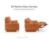 Orchard Three Seater Motorized Leather Recliner in Savana Tan Brown Colour