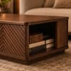 Kingsley Sheesham Wood Geometric Chevron Coffee Table in Walnut Finish